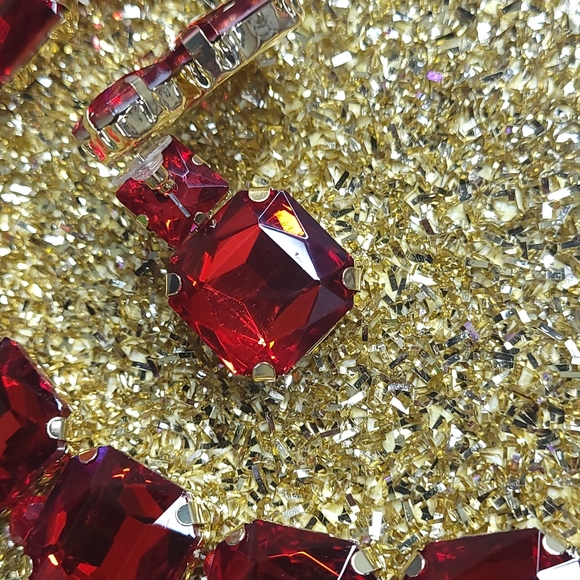 Rhinestone Earrings Necklace Set/ Bride Jewelry Gifts - Picture 4 of 4